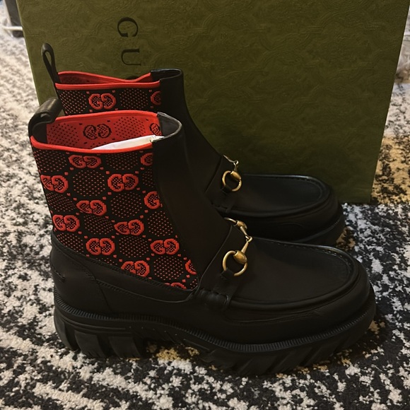 Gucci Men Horsebit-detail GG Jacquard Bootd size 9 - Picture 4 of 9